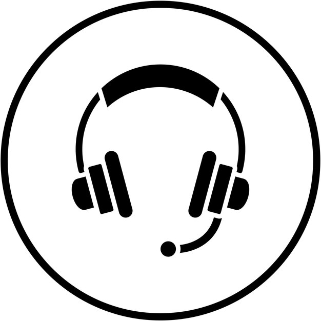 Diseño vectorial de auriculares para juegos Estilo de icono
