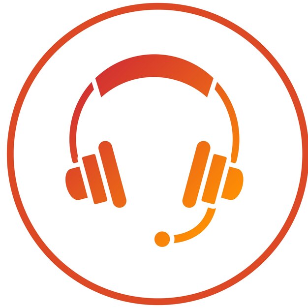 Diseño vectorial de auriculares para juegos Estilo de icono