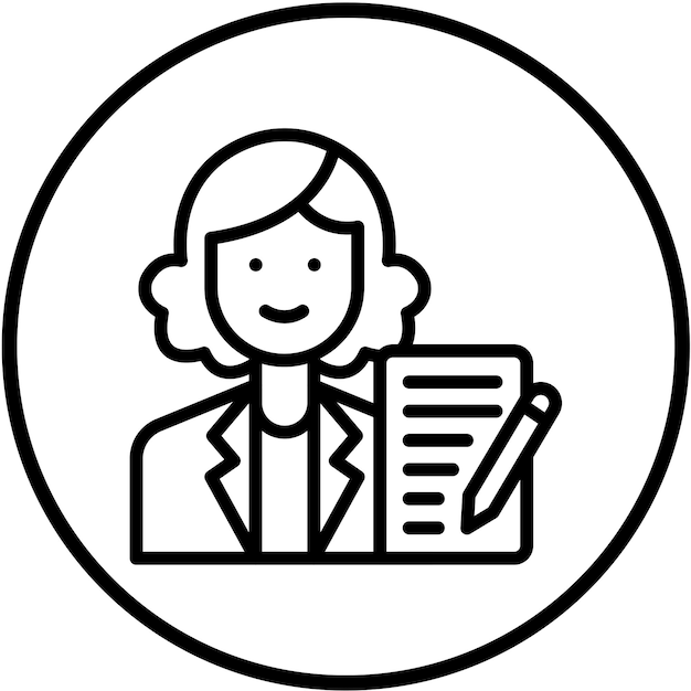 Diseño vectorial Autor Estilo de icono femenino