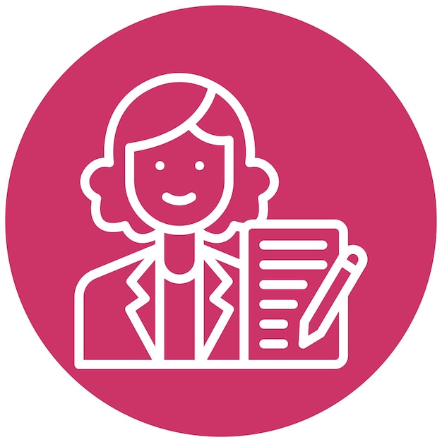 Diseño vectorial Autor Estilo de icono femenino