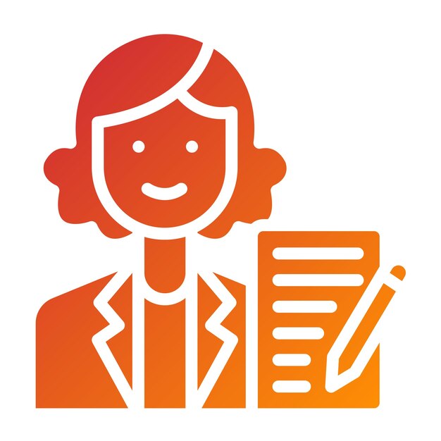 Diseño vectorial Autor Estilo de icono femenino