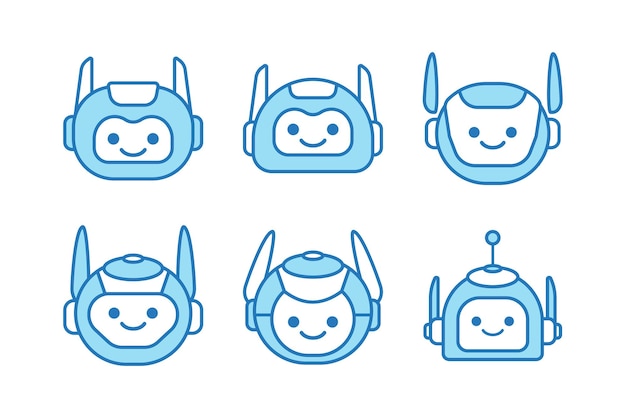 Diseño Vectorial Avatar Cabeza Robot Diseño Icono Cabeza Robot Mascota Dibujos