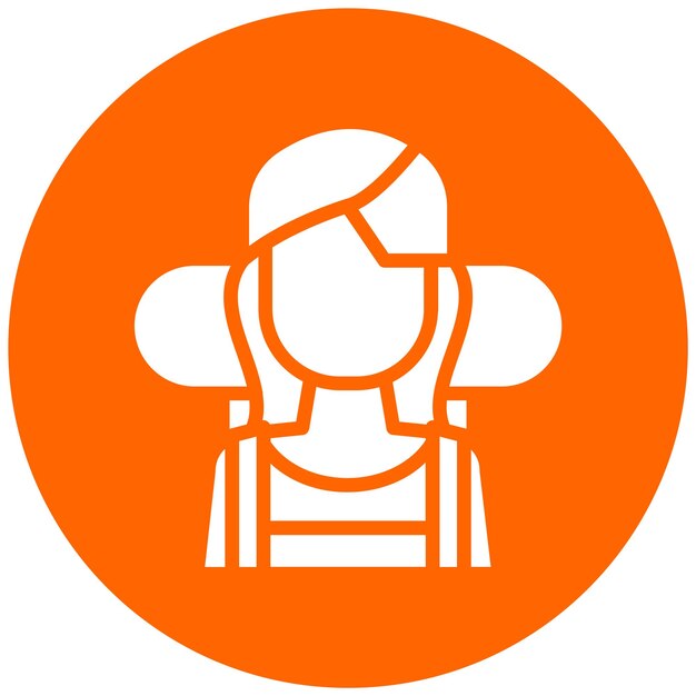 Diseño vectorial Aventurero Estilo de icono femenino