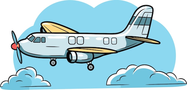 Diseño vectorial del avión hacia adelante y hacia arriba
