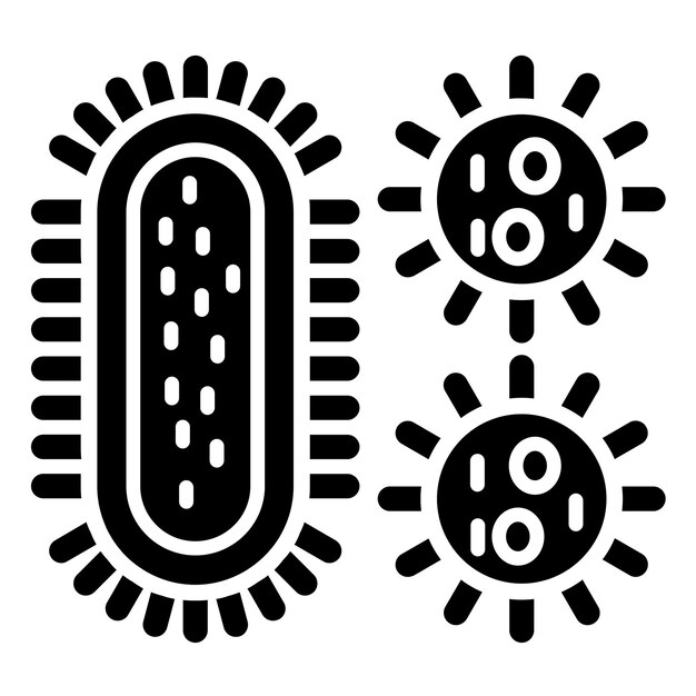 Diseño vectorial de bacterias y virus Estilo del icono