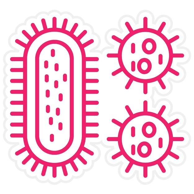 Diseño vectorial de bacterias y virus Estilo del icono