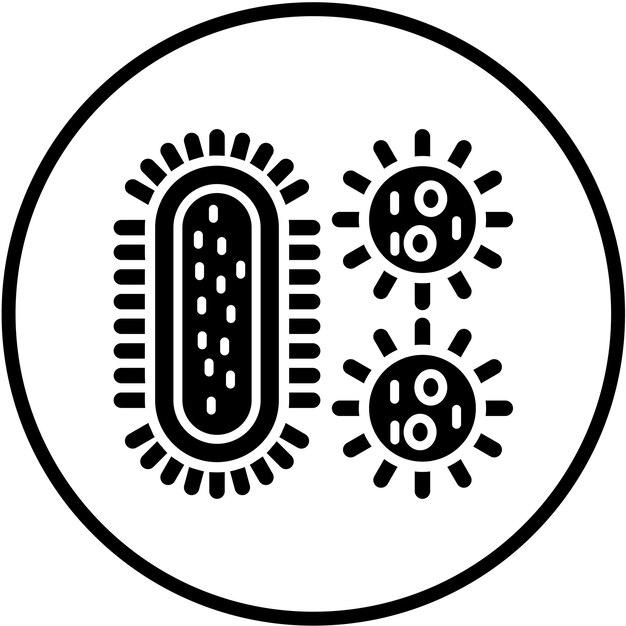Diseño vectorial de bacterias y virus Estilo del icono