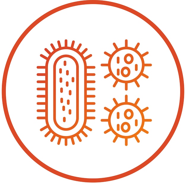 Diseño vectorial de bacterias y virus Estilo del icono