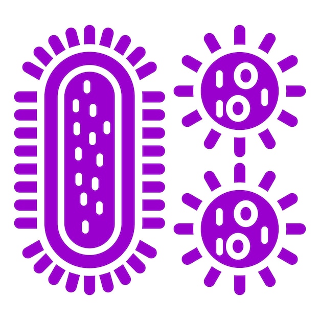 Diseño vectorial de bacterias y virus Estilo del icono