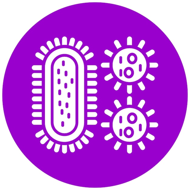 Diseño vectorial de bacterias y virus Estilo del icono