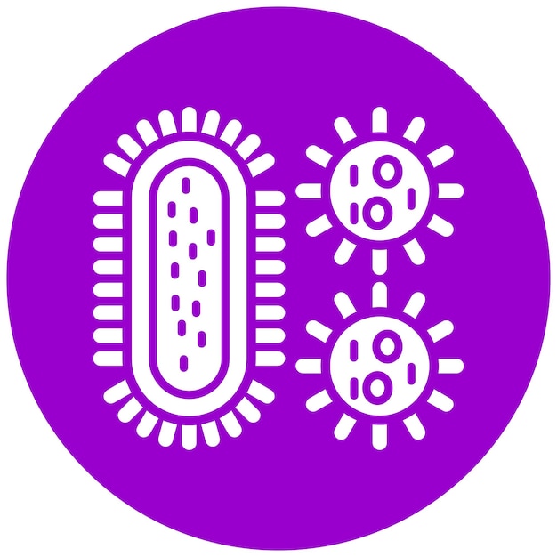 Vector diseño vectorial de bacterias y virus estilo del icono