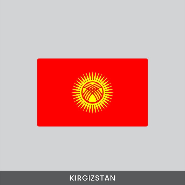 Diseño vectorial de la bandera nacional de Kirguistán