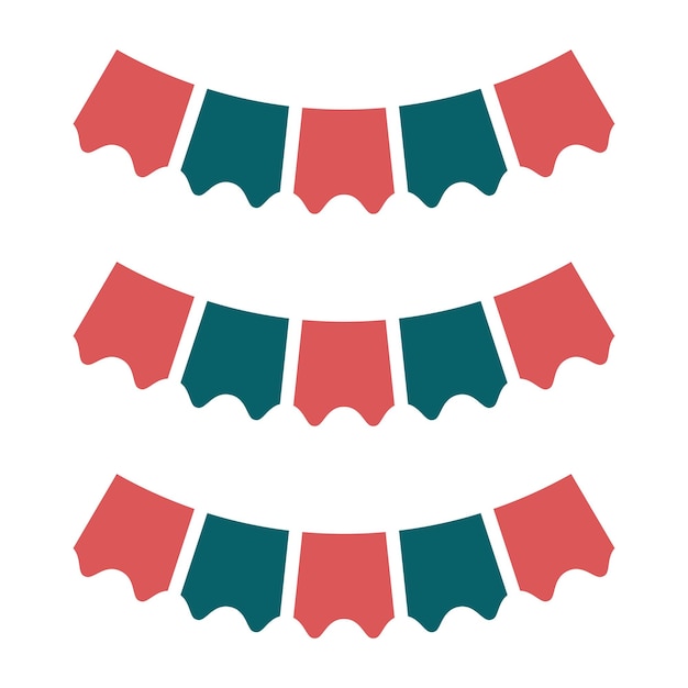 Diseño vectorial de las banderas de Año Nuevo Estilo de icono