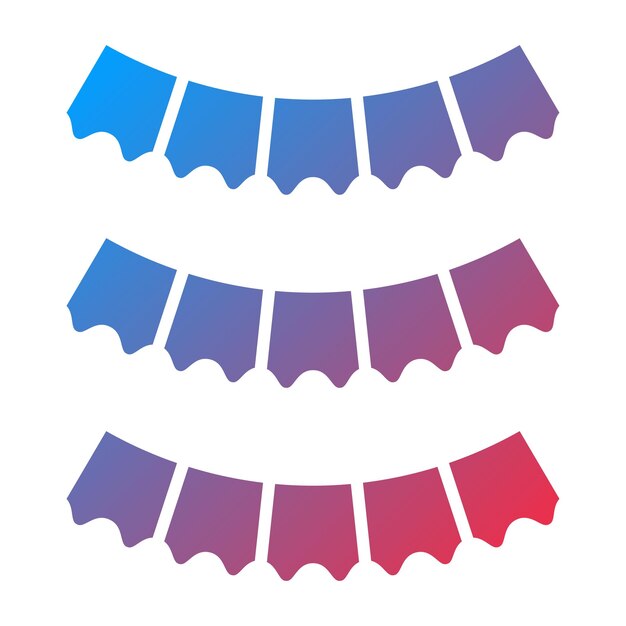 Diseño vectorial de las banderas de Año Nuevo Estilo de icono