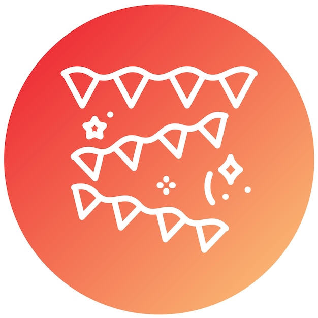 Diseño vectorial de las banderas de Año Nuevo Estilo de icono