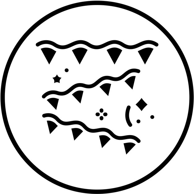 Diseño vectorial de las banderas de Año Nuevo Estilo de icono