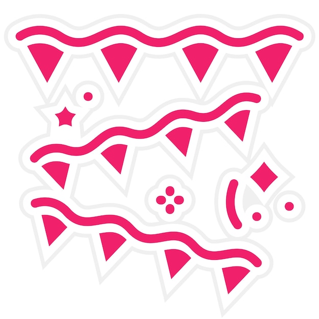 Diseño vectorial de las banderas de Año Nuevo Estilo de icono