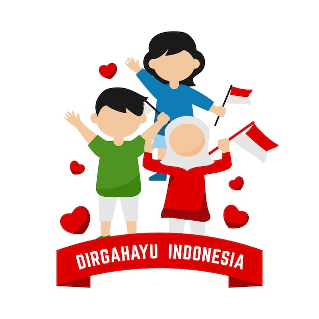 Diseño vectorial de banderas de Dirgahayu Indonesia