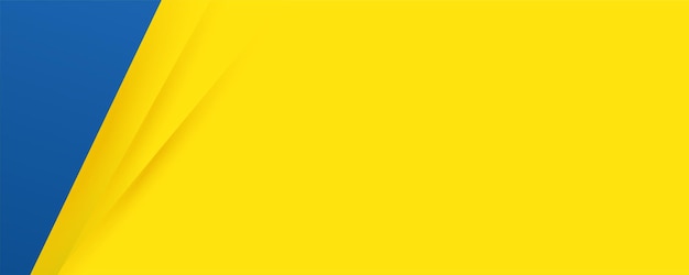 Vector un diseño vectorial de banner amarillo ilustración vectorial abstracta de banner azul y amarillo