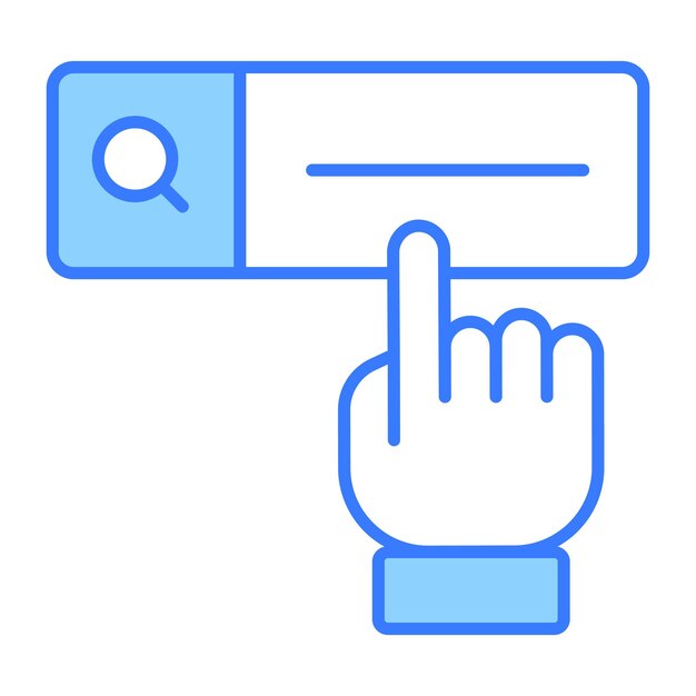 diseño vectorial de la barra de búsqueda a mano de la optimización de motores de búsqueda