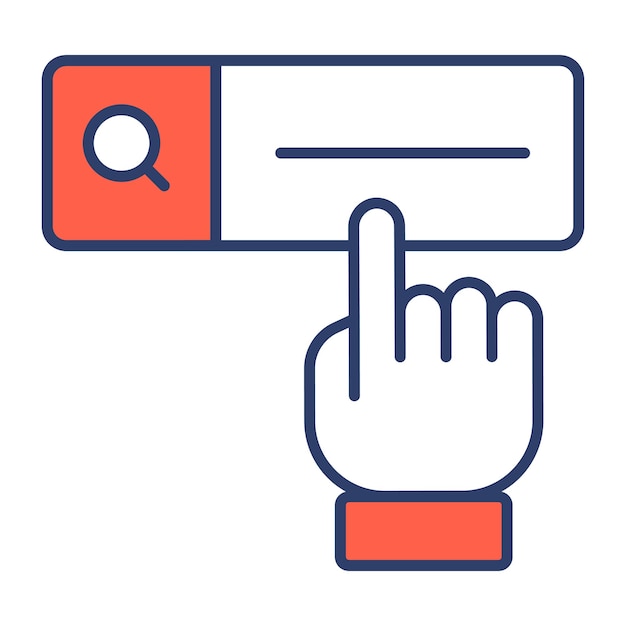 diseño vectorial de la barra de búsqueda a mano de la optimización de motores de búsqueda