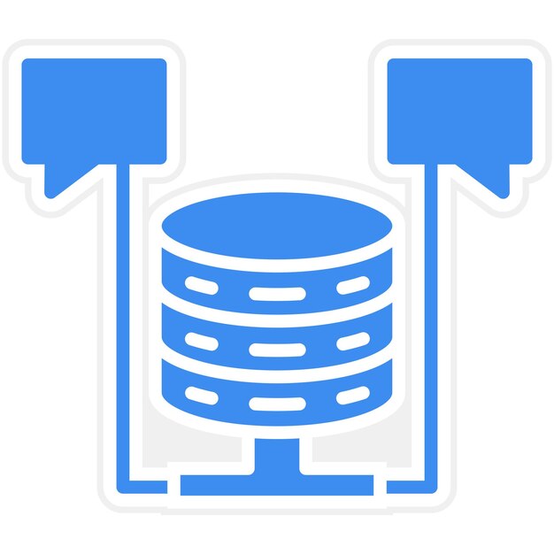 Diseño vectorial de la base de datos Estilo del icono de chat