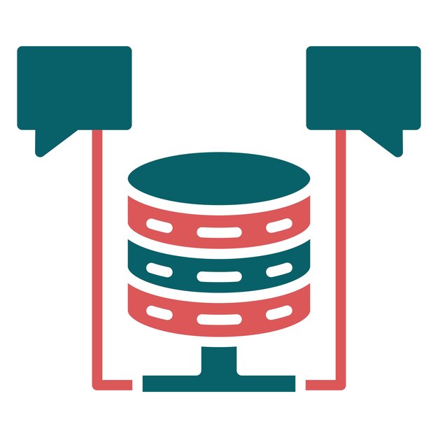Diseño vectorial de la base de datos Estilo del icono de chat
