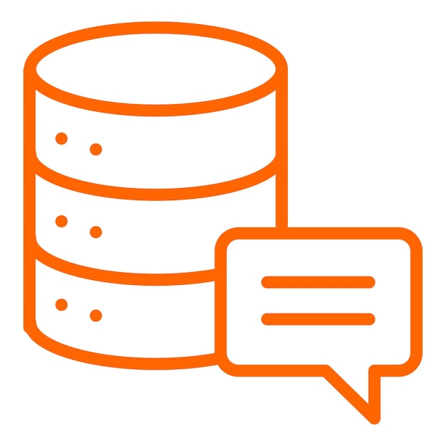 Diseño vectorial de la base de datos Estilo del icono de chat