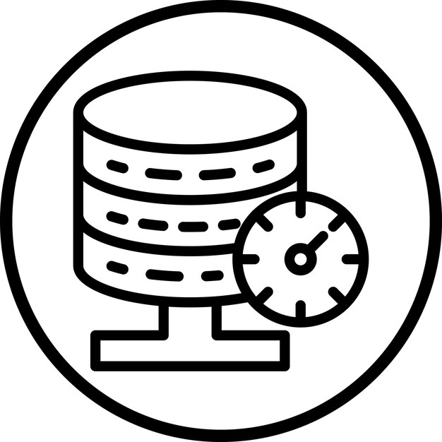 Diseño vectorial de la base de datos Estilo del icono de velocidad