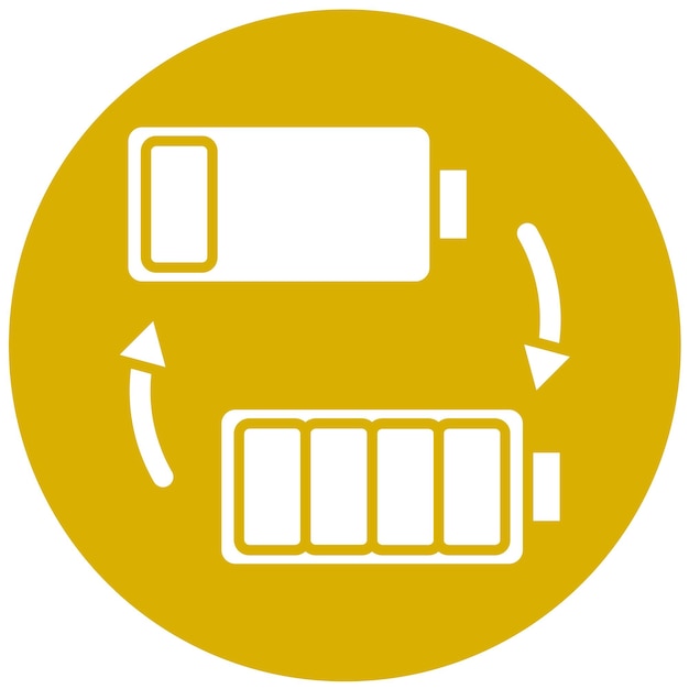 Diseño vectorial de las baterías intercambiables Estilo del icono