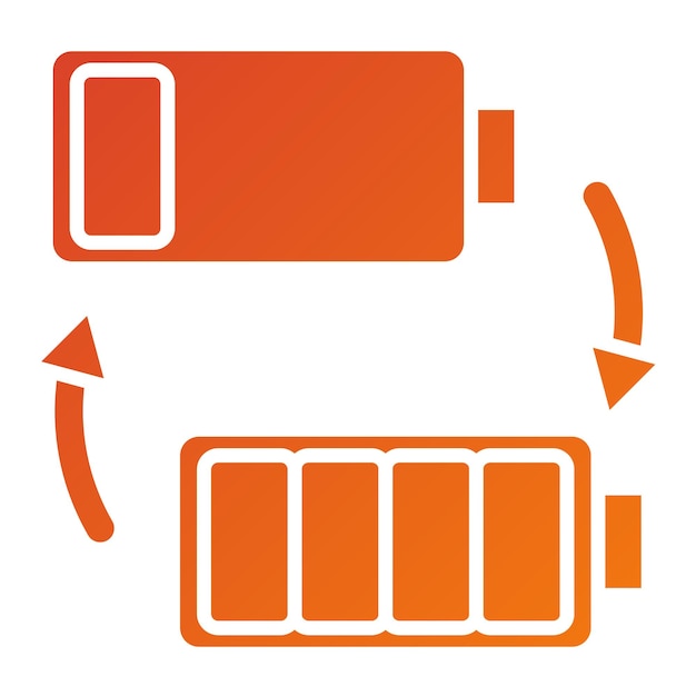 Diseño vectorial de las baterías intercambiables Estilo del icono