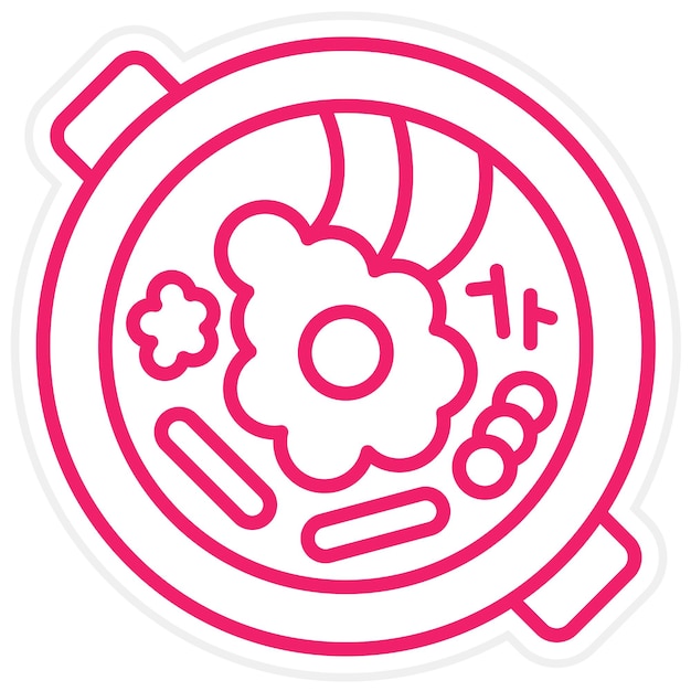 Diseño vectorial Bibimbap Estilo de icono