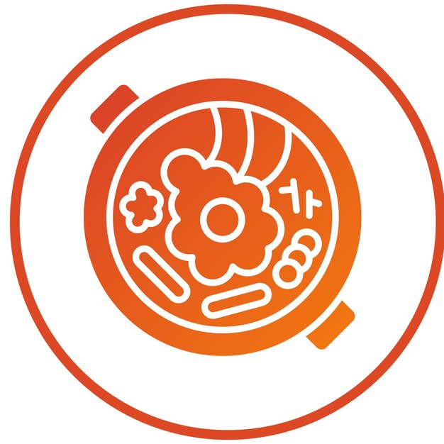 Diseño vectorial Bibimbap Estilo de icono