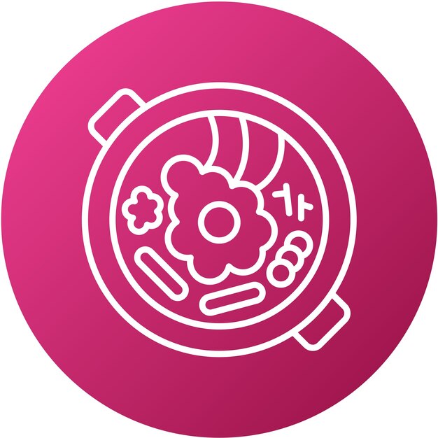 Diseño vectorial Bibimbap Estilo de icono
