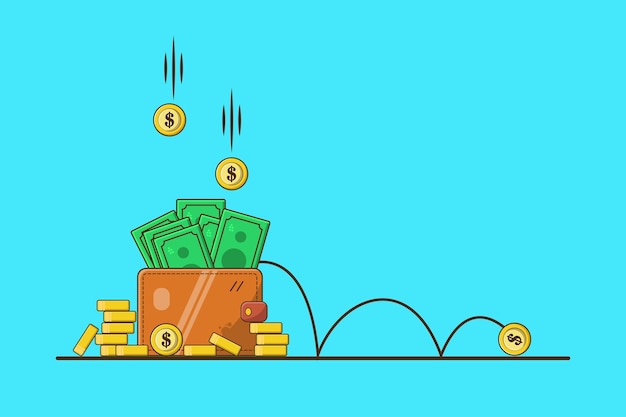 diseño vectorial de billeteras de dinero