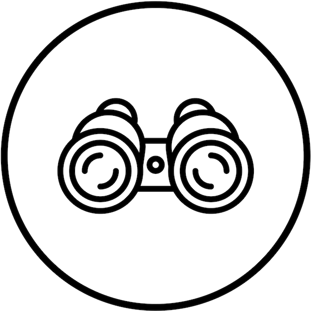 Diseño vectorial de binoculares Estilo del icono