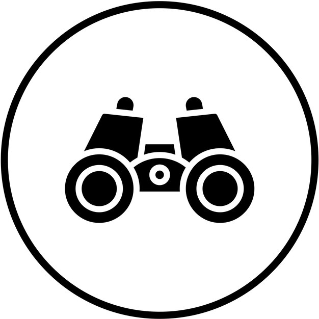 Diseño vectorial de binoculares Estilo del icono