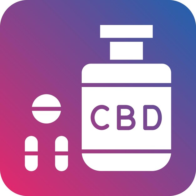 Diseño vectorial de bio CBD por cápsula Estilo del icono