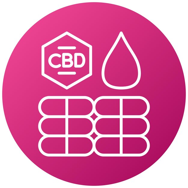Diseño vectorial de bio CBD por cápsula Estilo del icono