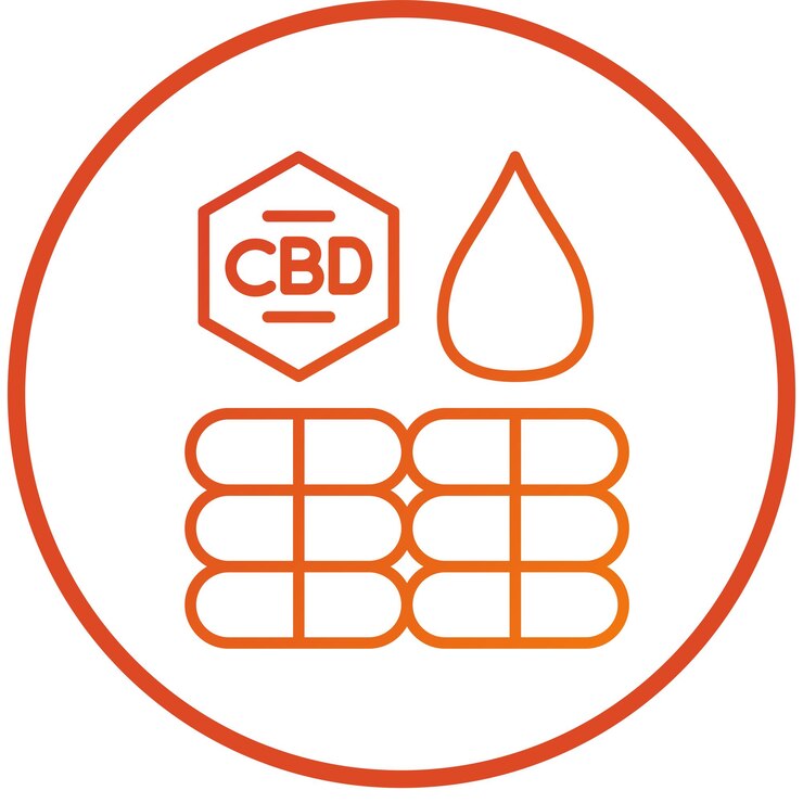 Vector diseño vectorial de bio cbd por cápsula estilo del icono