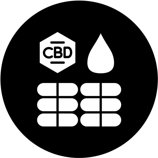 Vector diseño vectorial de bio cbd por cápsula estilo del icono