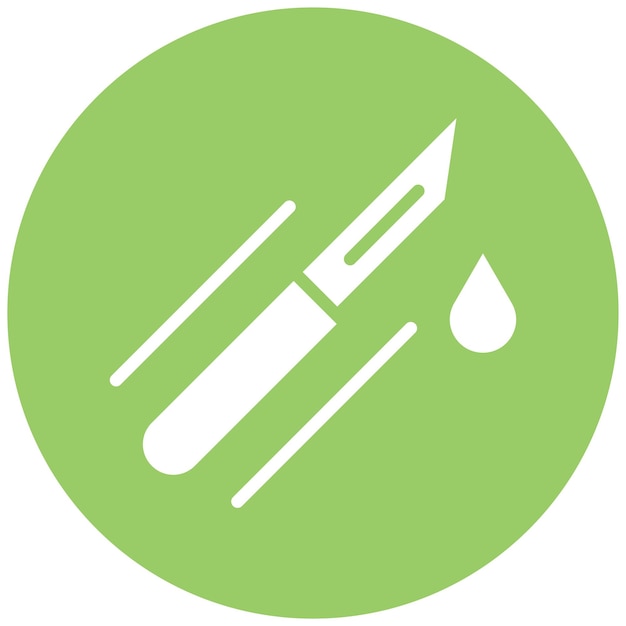 Diseño vectorial de bisturí y estilo de icono de sangre