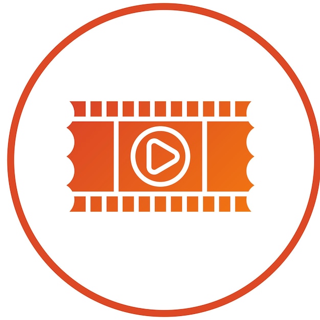 Diseño vectorial de boletos de cine Estilo de icono