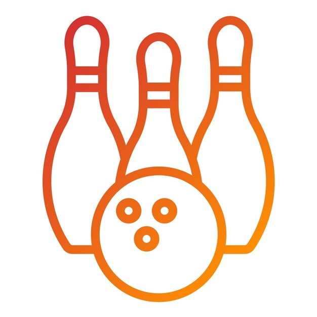 Diseño vectorial de bolos de 3 alfileres Estilo de icono