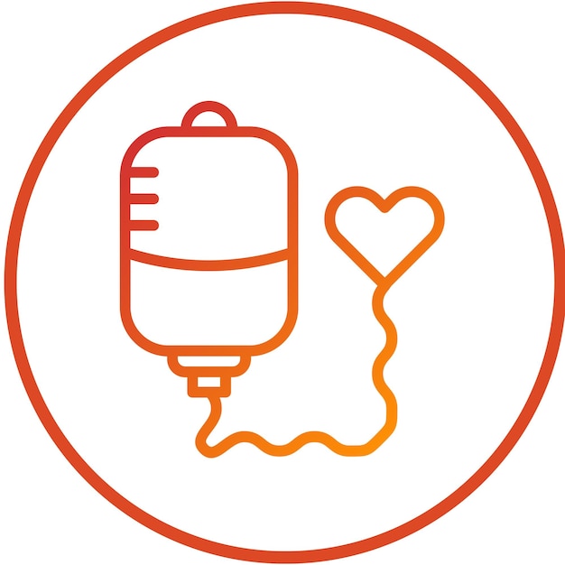 Diseño vectorial de la bolsa de transfusión de sangre Estilo del icono
