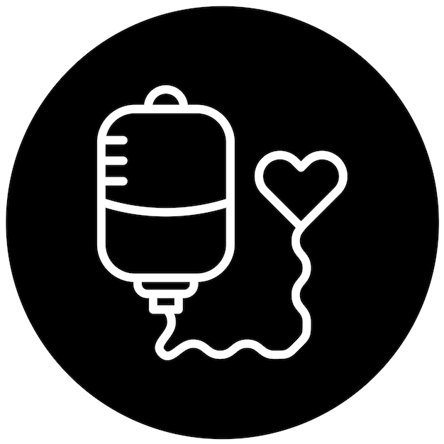 Diseño vectorial de la bolsa de transfusión de sangre Estilo del icono