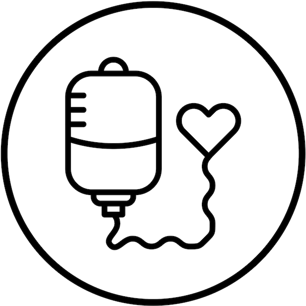 Diseño vectorial de la bolsa de transfusión de sangre Estilo del icono