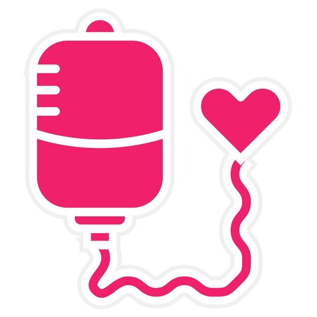 Diseño vectorial de la bolsa de transfusión de sangre Estilo del icono
