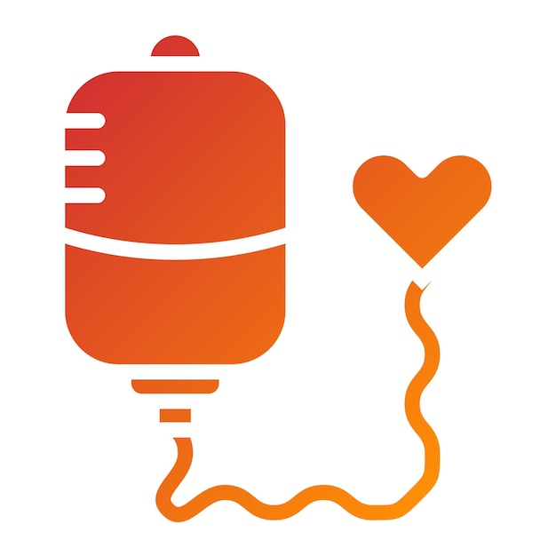 Diseño vectorial de la bolsa de transfusión de sangre Estilo del icono