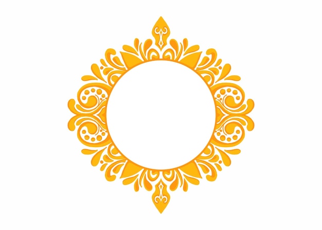 Diseño vectorial de borde de marco de ornamentación dorada para elemento de decoración